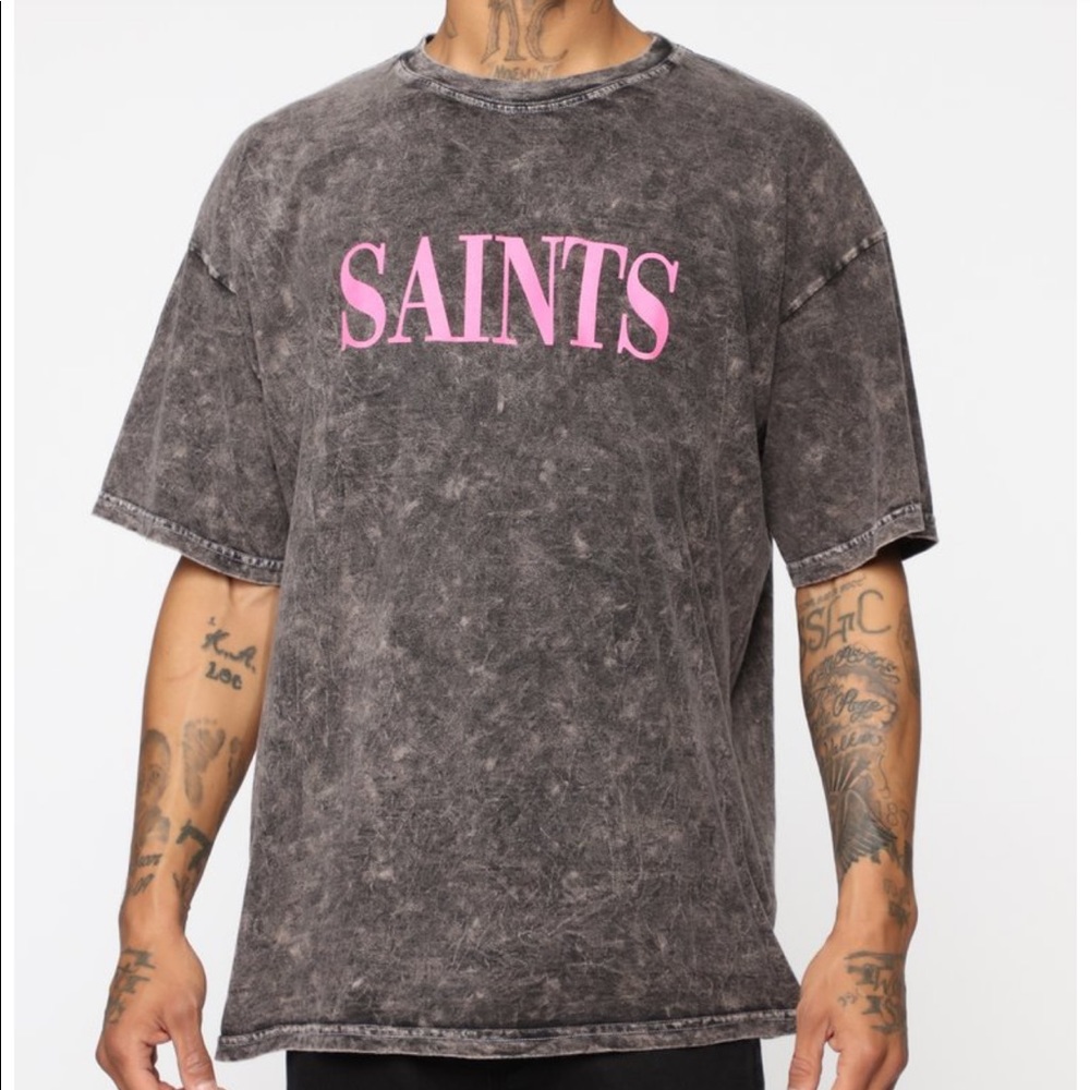 Saints Short Sleeve Tee - Black/Pink